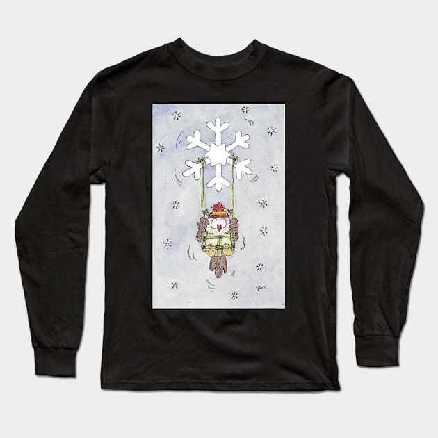 Snowflake Owl Long Sleeve T-Shirt by nicolejanes